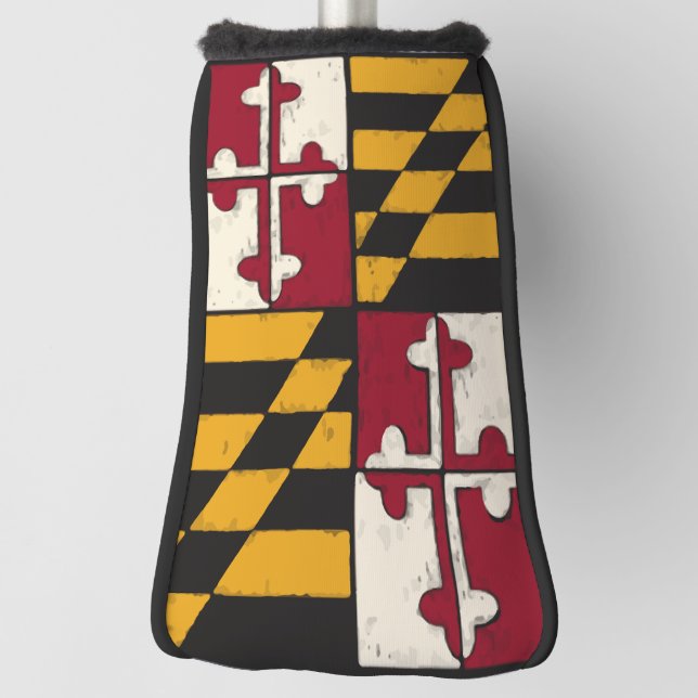 Maryland State Flag Golf Hand Painted Design Golf Head Cover (Rotate 90)