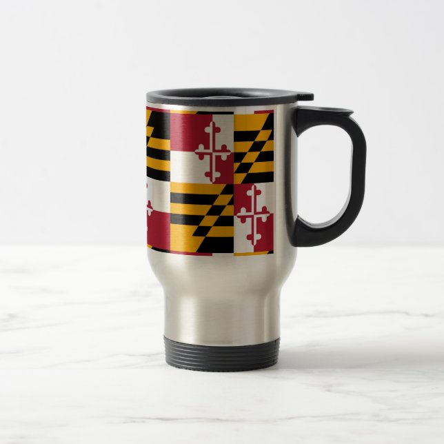 Maryland State Flag Graphic Travel Mug (Right)
