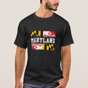 Maryland State Flag Long Sleeve Tee Shirt