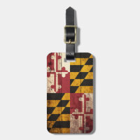 Maryland State Flag on Old Wood Grain