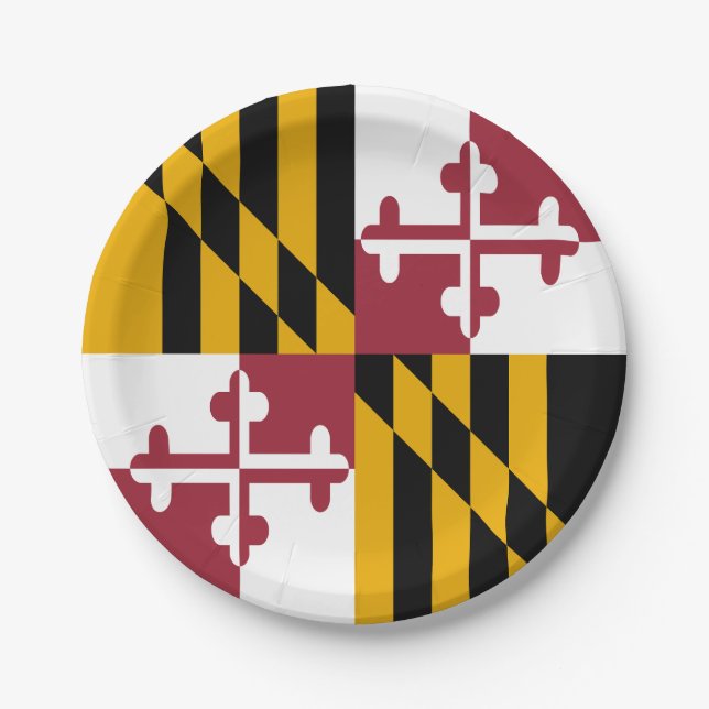 Maryland State Flag Paper Plate (Front)