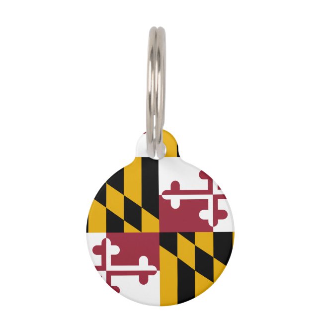 Maryland State Flag Pet Tag (Back)