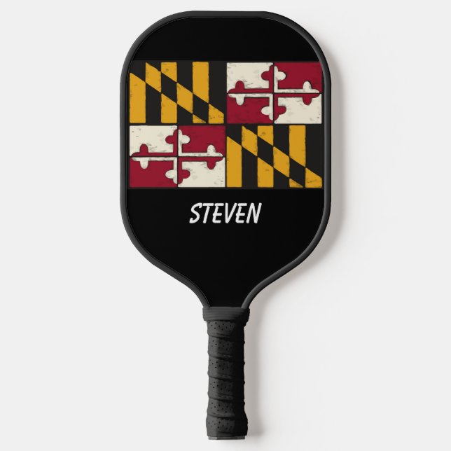 Maryland State Flag Pickleball Paddle (Front)
