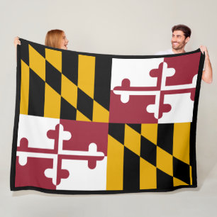 Maryland State Flag Print Patriotc Fleece Blanket