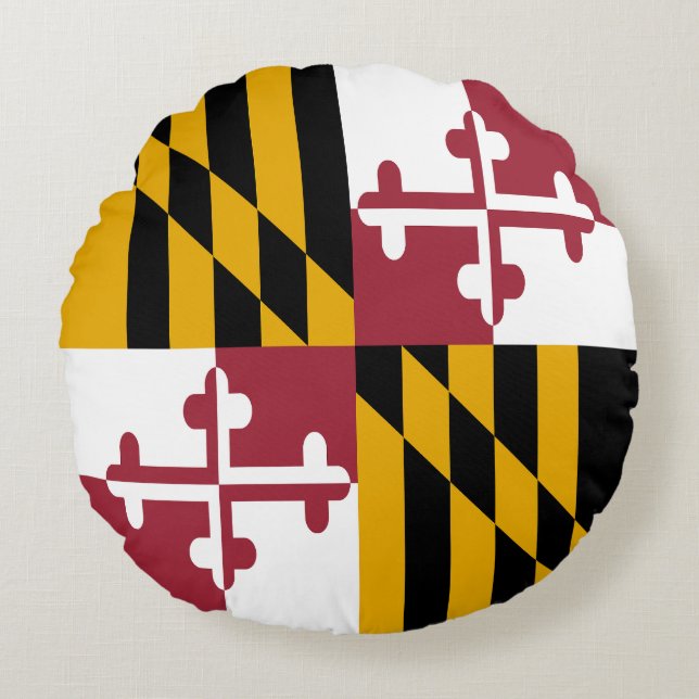 Maryland State Flag Round Cushion (Front)