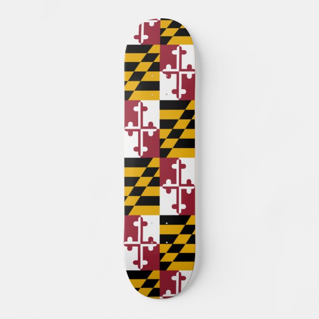 Maryland State Flag Skateboard (Front)