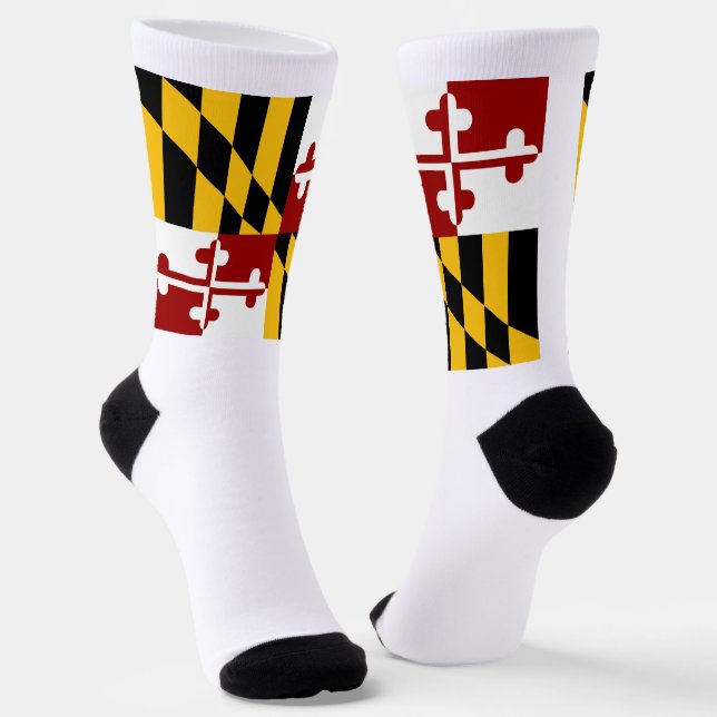 Maryland State flag Socks (Angled)