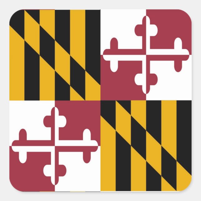 Maryland State Flag Square Sticker (Front)