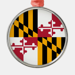 Maryland State Flag Stylish Graphic Metal Tree Decoration