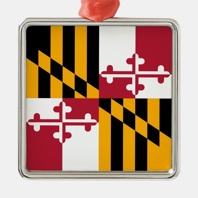 Maryland State Flag Stylish Graphic Metal Tree Decoration (Front)
