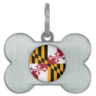 Maryland State Flag Stylish Graphic Pet Name Tag