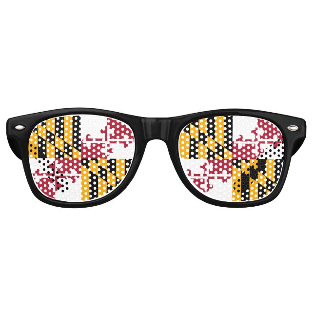 Maryland State Flag Stylish Retro Sunglasses (Front)