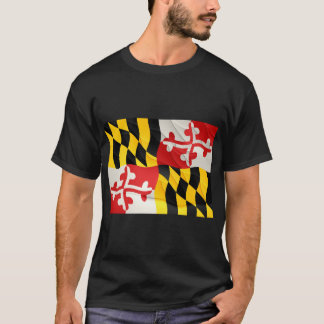 Maryland State Flag T Shirt w/ Wave Effect