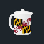 Maryland State Flag Teapot<br><div class="desc">Elevate your tea experience with our exclusive teapot featuring the flag of Maryland. Designed to blend functionality with state pride, this teapot is more than just a kitchen essential; it’s a celebration of Maryland’s rich heritage and vibrant cultural identity. The striking design prominently displays the iconic Maryland state flag, making...</div>