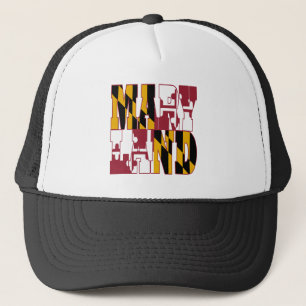 Maryland state flag text trucker hat