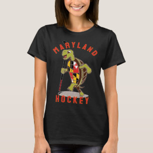 Maryland State Flag Turtle Hockey Baltimore Sports T-Shirt