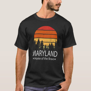 Maryland State Home Of The Brave Maryland Love T-Shirt