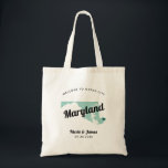 Maryland State Map Wedding Welcome Bag Tote, Black<br><div class="desc">Wedding weekend welcome gift bag for out of town guests to your wedding, featuring image of Maryland. You may edit the colours for any part of this design, as well as move the heart to the location of your wedding. To change colours, click personalise and then "edit using the design...</div>