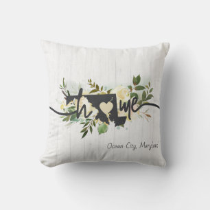Maryland State Personalised Your Home City Rustic Cushion