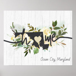 Maryland State Personalised Your Home City Rustic Poster
