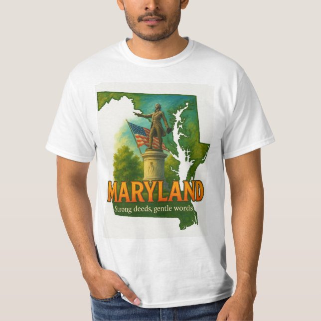 Maryland State Pride Artistic T-Shirt –  (Front)