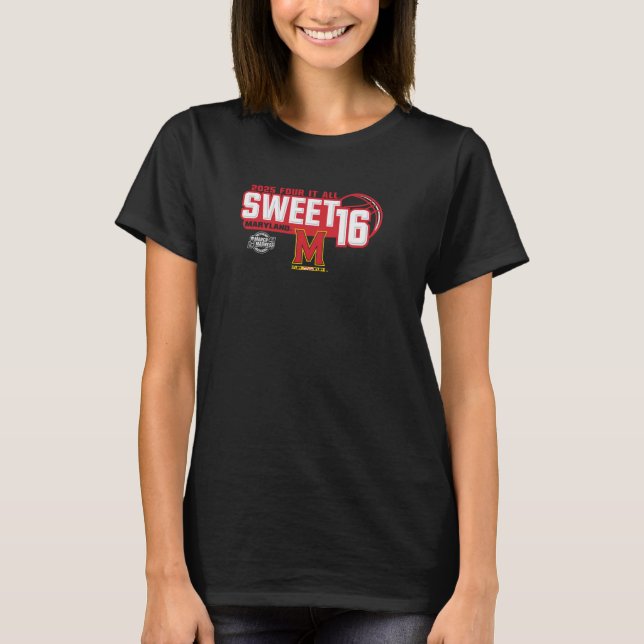 Maryland Terrapins Sweet 16 2025 Women's March Mad T-Shirt (Front)