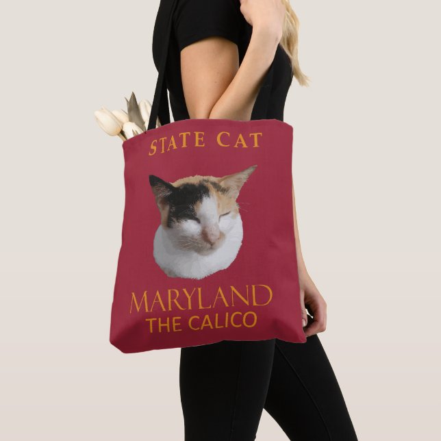 Maryland Territory Cat The Calico Tote Bag (Close Up)