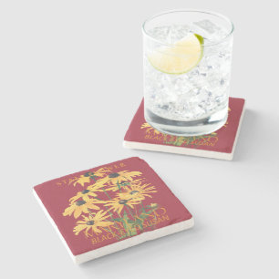 Maryland Territory Flower Rudbeckia hirta Stone Coaster