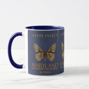 Maryland Territory Insect Checkerspot Butterfly Mug