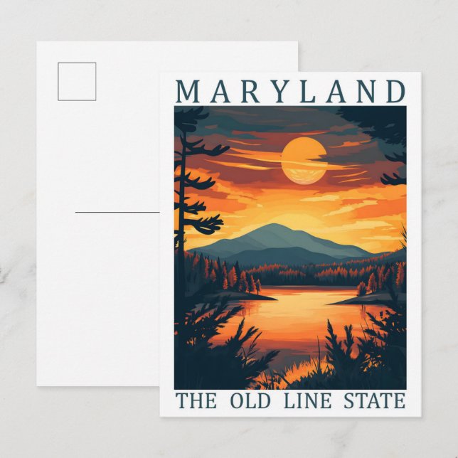Maryland the Old Line State USA Travel Place Postcard (Front/Back)