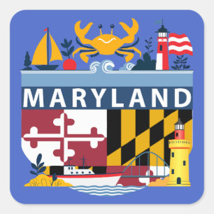 Maryland, United States of America Square Sticker