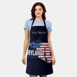 Maryland United States Retro State Map Vintage USA Apron