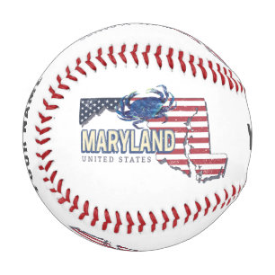 Maryland United States Retro State Map Vintage USA Baseball