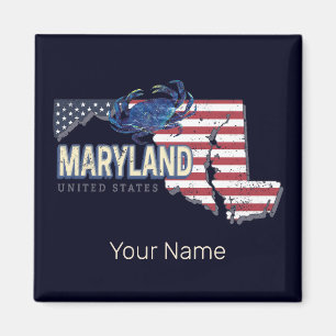 Maryland United States Retro State Map Vintage USA Magnet