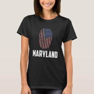 Maryland USA American Flag 4th of July T-Shirt