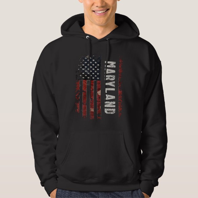 Maryland USA Flag Hoodie (Front)