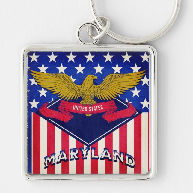 Maryland USA Flag  Key Ring (Front)