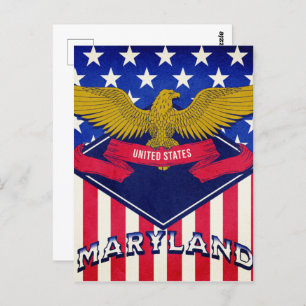 Maryland USA Flag Postcard