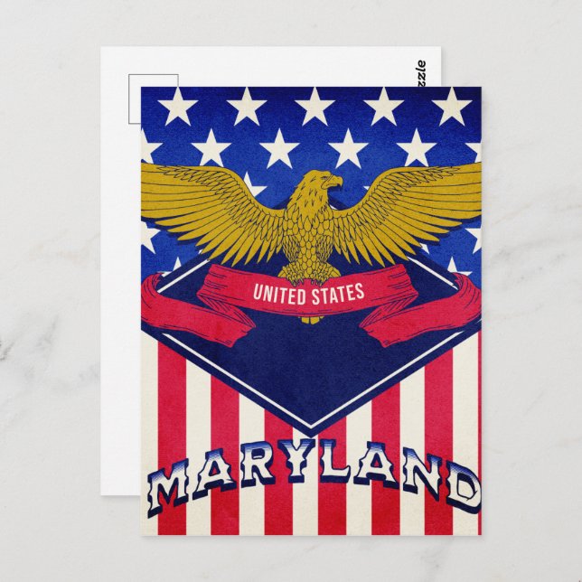 Maryland USA Flag Postcard (Front/Back)