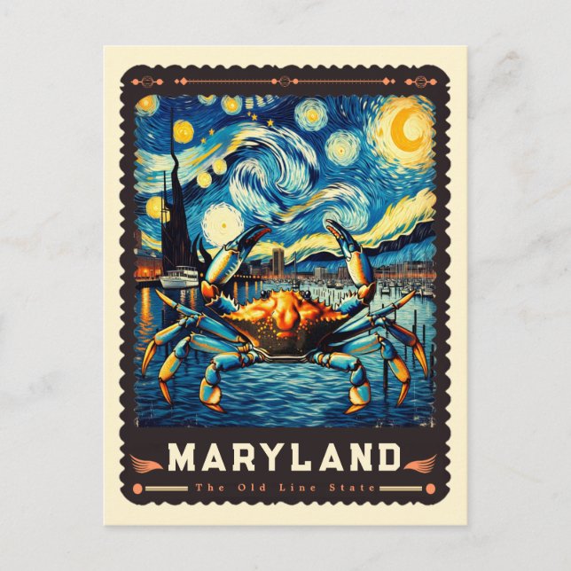 Maryland | Vincent Van Gogh Inspired Postcard (Front)