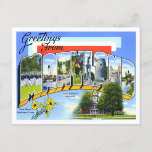 Maryland Vintage Big Letters Postcard