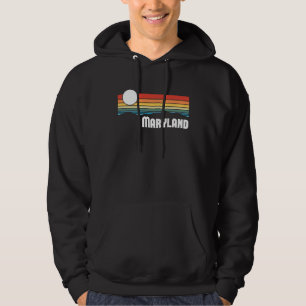 Maryland Vintage Sunset 80s Retro Summer State USA Hoodie
