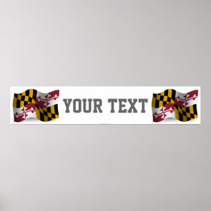 Maryland Waving Flag Banner Poster