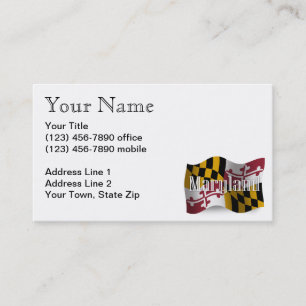 Maryland Waving Flag Business Card