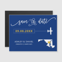 Maryland Wedding Save the Date Card, Map