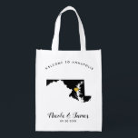Maryland Wedding Welcome Bag Tote, Black & Gold<br><div class="desc">Fill this welcome bag with favourite goodies for your guests to enjoy when they arrive in Maryland!</div>