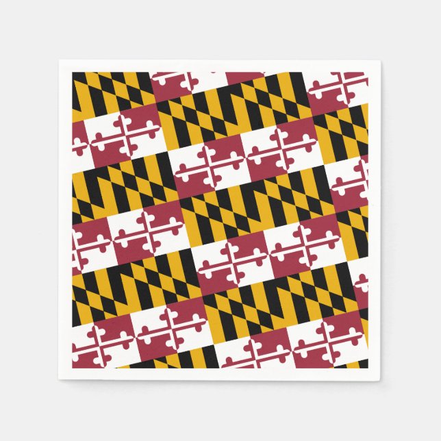 Marylander Flag Design, Flag of Maryland Napkin (Front)