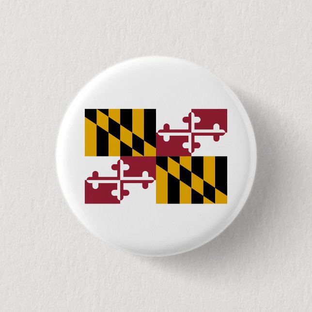 Marylander Flag, Flag of Maryland 3 Cm Round Badge (Front)