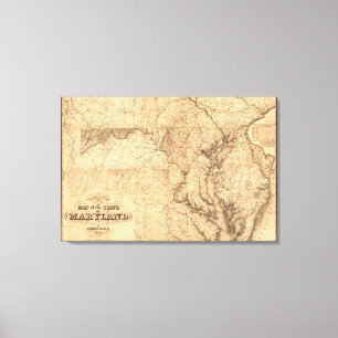 MarylandPanoramic MapMaryland Canvas Print