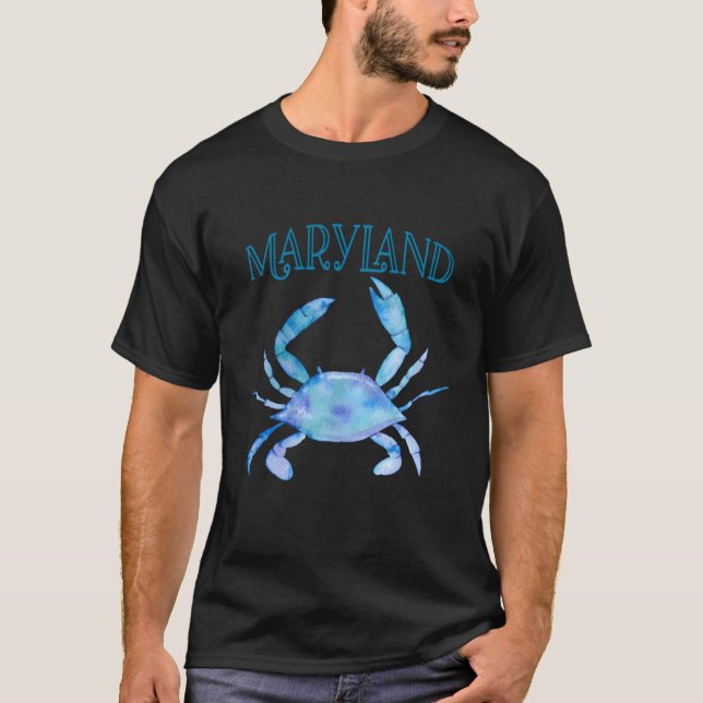Maryland'S Beautiful Chesapeake Bay Blue Crab - Ma T-Shirt (Front)